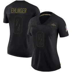 Women's Sam Ehlinger Denver Broncos No.0 Limited 2020 Salute To Service Jersey - Black