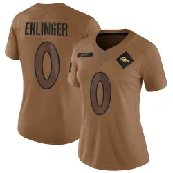Women's Sam Ehlinger Denver Broncos No.0 Limited 2023 Salute To Service Jersey - Brown