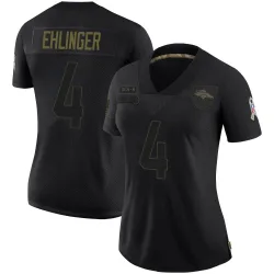 Women's Sam Ehlinger Denver Broncos No.4 Limited 2020 Salute To Service Jersey - Black