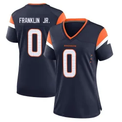 Women's Sam Franklin Jr. Denver Broncos No.0 Game Alternate Jersey - Navy