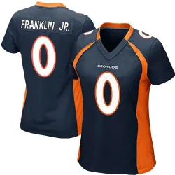 Women's Sam Franklin Jr. Denver Broncos No.0 Game Alternate Jersey - Navy Blue