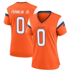 Women's Sam Franklin Jr. Denver Broncos No.0 Game Jersey - Orange