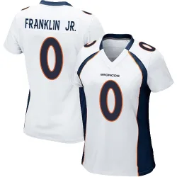 Women's Sam Franklin Jr. Denver Broncos No.0 Game Jersey - White