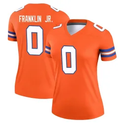 Women's Sam Franklin Jr. Denver Broncos No.0 Legend Alternate Mile High Collection 1977 Throwback Jersey - Orange