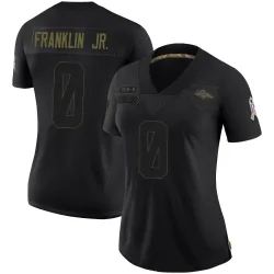 Women's Sam Franklin Jr. Denver Broncos No.0 Limited 2020 Salute To Service Jersey - Black