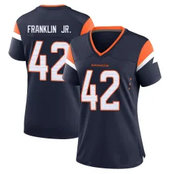 Women's Sam Franklin Jr. Denver Broncos No.42 Game Alternate Jersey - Navy