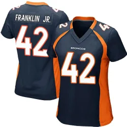 Women's Sam Franklin Jr. Denver Broncos No.42 Game Alternate Jersey - Navy Blue