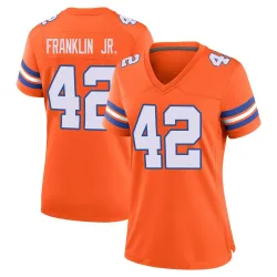Women's Sam Franklin Jr. Denver Broncos No.42 Game Alternate Mile High Collection 1977 Throwback Jersey - Orange
