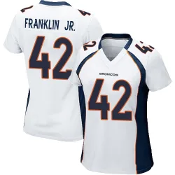 Women's Sam Franklin Jr. Denver Broncos No.42 Game Jersey - White