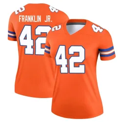 Women's Sam Franklin Jr. Denver Broncos No.42 Legend Alternate Mile High Collection 1977 Throwback Jersey - Orange