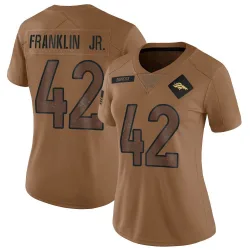 Women's Sam Franklin Jr. Denver Broncos No.42 Limited 2023 Salute To Service Jersey - Brown