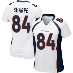 Women's Shannon Sharpe Denver Broncos No.84 Game Jersey - White