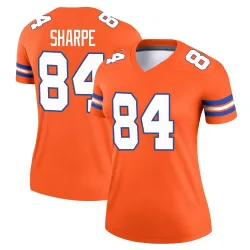 Women's Shannon Sharpe Denver Broncos No.84 Legend Alternate Mile High Collection 1977 Throwback Jersey - Orange
