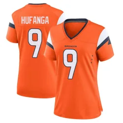 Women's Talanoa Hufanga Denver Broncos No.9 Game Jersey - Orange