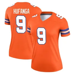 Women's Talanoa Hufanga Denver Broncos No.9 Legend Alternate Mile High Collection 1977 Throwback Jersey - Orange