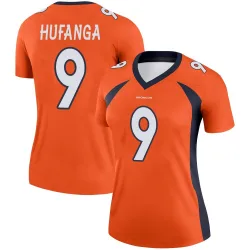 Women's Talanoa Hufanga Denver Broncos No.9 Legend Jersey - Orange