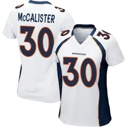 Women's Tanner McCalister Denver Broncos No.30 Game Jersey - White