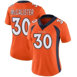 Women's Tanner McCalister Denver Broncos No.30 Limited Team Color Vapor Untouchable Jersey - Orange