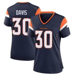 Women's Terrell Davis Denver Broncos No.30 Game Alternate Jersey - Navy