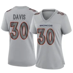 Women's Terrell Davis Denver Broncos No.30 Game Atmosphere Fashion Jersey - Gray