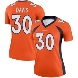 Women's Terrell Davis Denver Broncos No.30 Legend Jersey - Orange