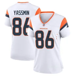 Women's Thomas Yassmin Denver Broncos No.86 Game 2nd Jersey - White
