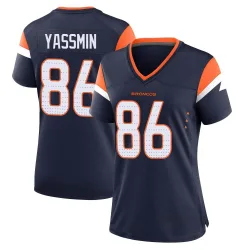 Women's Thomas Yassmin Denver Broncos No.86 Game Alternate Jersey - Navy