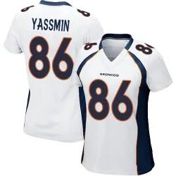Women's Thomas Yassmin Denver Broncos No.86 Game Jersey - White