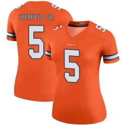 Women's Trent Sherfield Sr. Denver Broncos No.5 Legend Color Rush Jersey - Orange