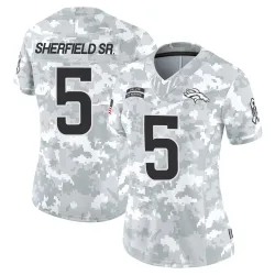 Women's Trent Sherfield Sr. Denver Broncos No.5 Limited 2024 Salute to Service Jersey - Arctic Camo