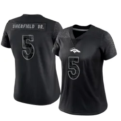 Women's Trent Sherfield Sr. Denver Broncos No.5 Limited Reflective Jersey - Black