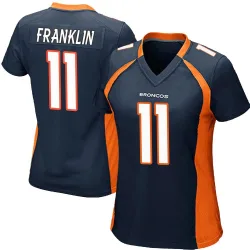 Women's Troy Franklin Denver Broncos No.11 Game Alternate Jersey - Navy Blue
