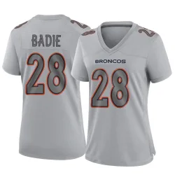 Women's Tyler Badie Denver Broncos No.28 Game Atmosphere Fashion Jersey - Gray