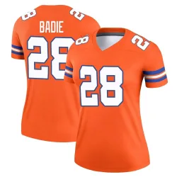 Women's Tyler Badie Denver Broncos No.28 Legend Alternate Mile High Collection 1977 Throwback Jersey - Orange