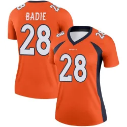 Women's Tyler Badie Denver Broncos No.28 Legend Jersey - Orange