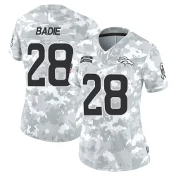 Women's Tyler Badie Denver Broncos No.28 Limited 2024 Salute to Service Jersey - Arctic Camo