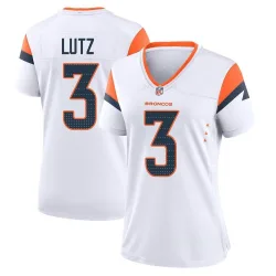 Women's Wil Lutz Denver Broncos No.3 Game 2nd Jersey - White