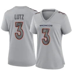 Women's Wil Lutz Denver Broncos No.3 Game Atmosphere Fashion Jersey - Gray