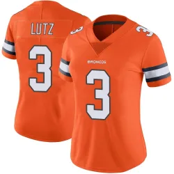 Women's Wil Lutz Denver Broncos No.3 Limited Color Rush Vapor Untouchable Jersey - Orange