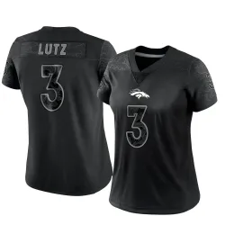 Women's Wil Lutz Denver Broncos No.3 Limited Reflective Jersey - Black