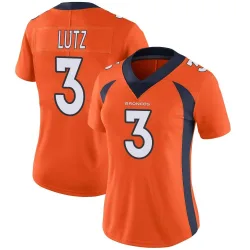Women's Wil Lutz Denver Broncos No.3 Limited Team Color Vapor Untouchable Jersey - Orange