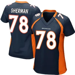 Women's Will Sherman Denver Broncos No.78 Game Alternate Jersey - Navy Blue