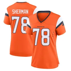 Women's Will Sherman Denver Broncos No.78 Game Jersey - Orange