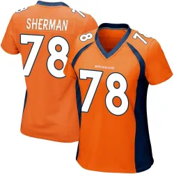 Women's Will Sherman Denver Broncos No.78 Game Team Color Jersey - Orange