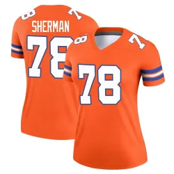 Women's Will Sherman Denver Broncos No.78 Legend Alternate Mile High Collection 1977 Throwback Jersey - Orange