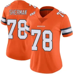 Women's Will Sherman Denver Broncos No.78 Limited Color Rush Vapor Untouchable Jersey - Orange