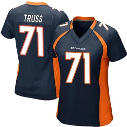 Women's Xavier Truss Denver Broncos No.71 Game Alternate Jersey - Navy Blue
