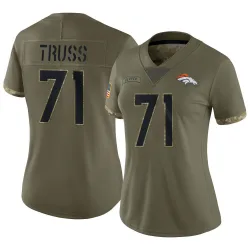 Women's Xavier Truss Denver Broncos No.71 Limited 2022 Salute To Service Jersey - Olive