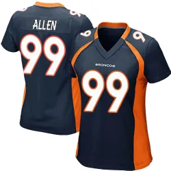 Women's Zach Allen Denver Broncos No.99 Game Alternate Jersey - Navy Blue