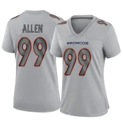 Women's Zach Allen Denver Broncos No.99 Game Atmosphere Fashion Jersey - Gray